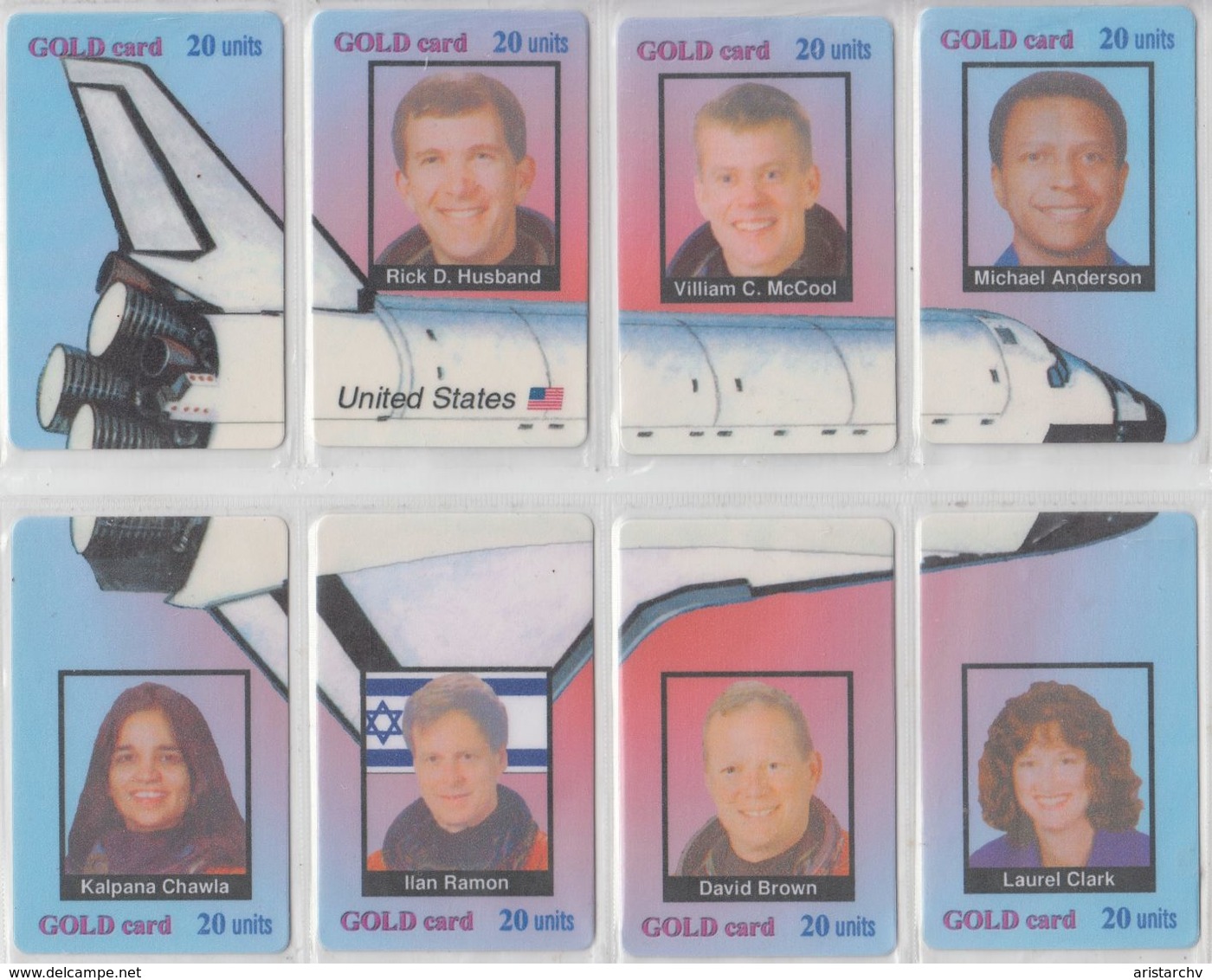 ISRAEL FIRST ISRAELI ASTRONAUT IN SPACE ILAN RAMON PUZZLE OF 8 PHONE CARDS - Espace