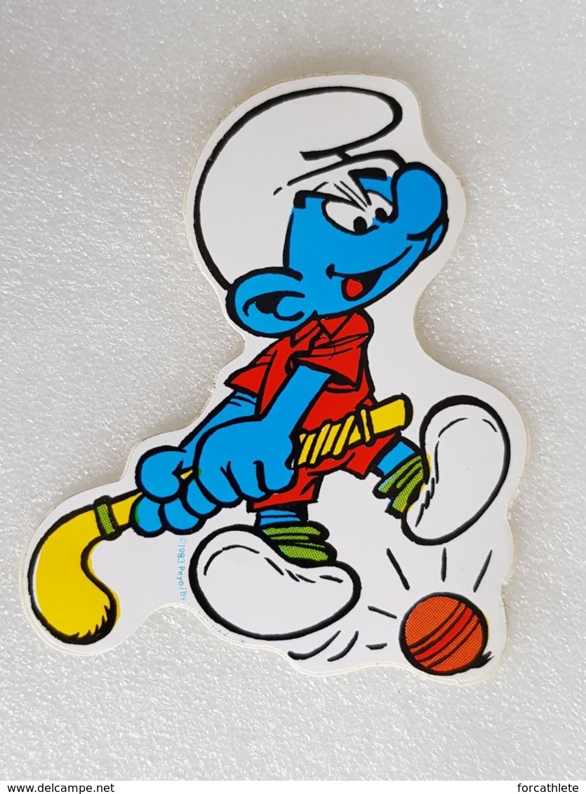 Schtroumpf Hockeyeur - Hockey Player Smurf - Autocollant - Sticker - Collections