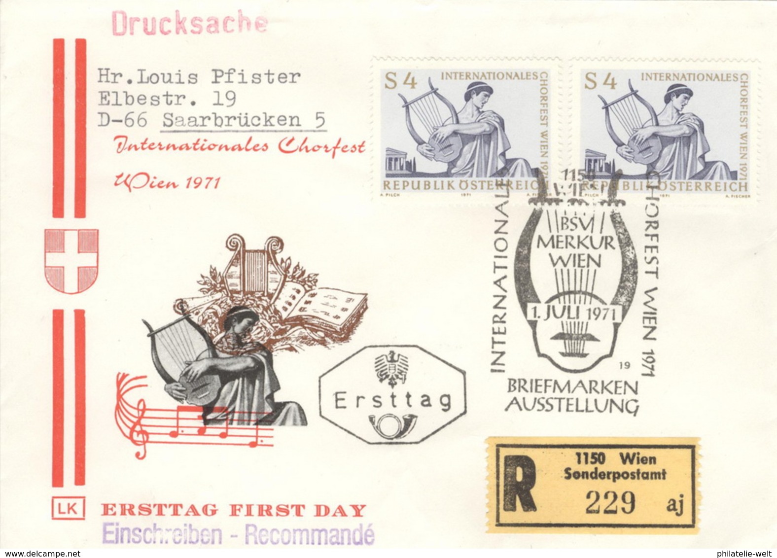 Österreich 2x1365 Auf R-FDC - FDC