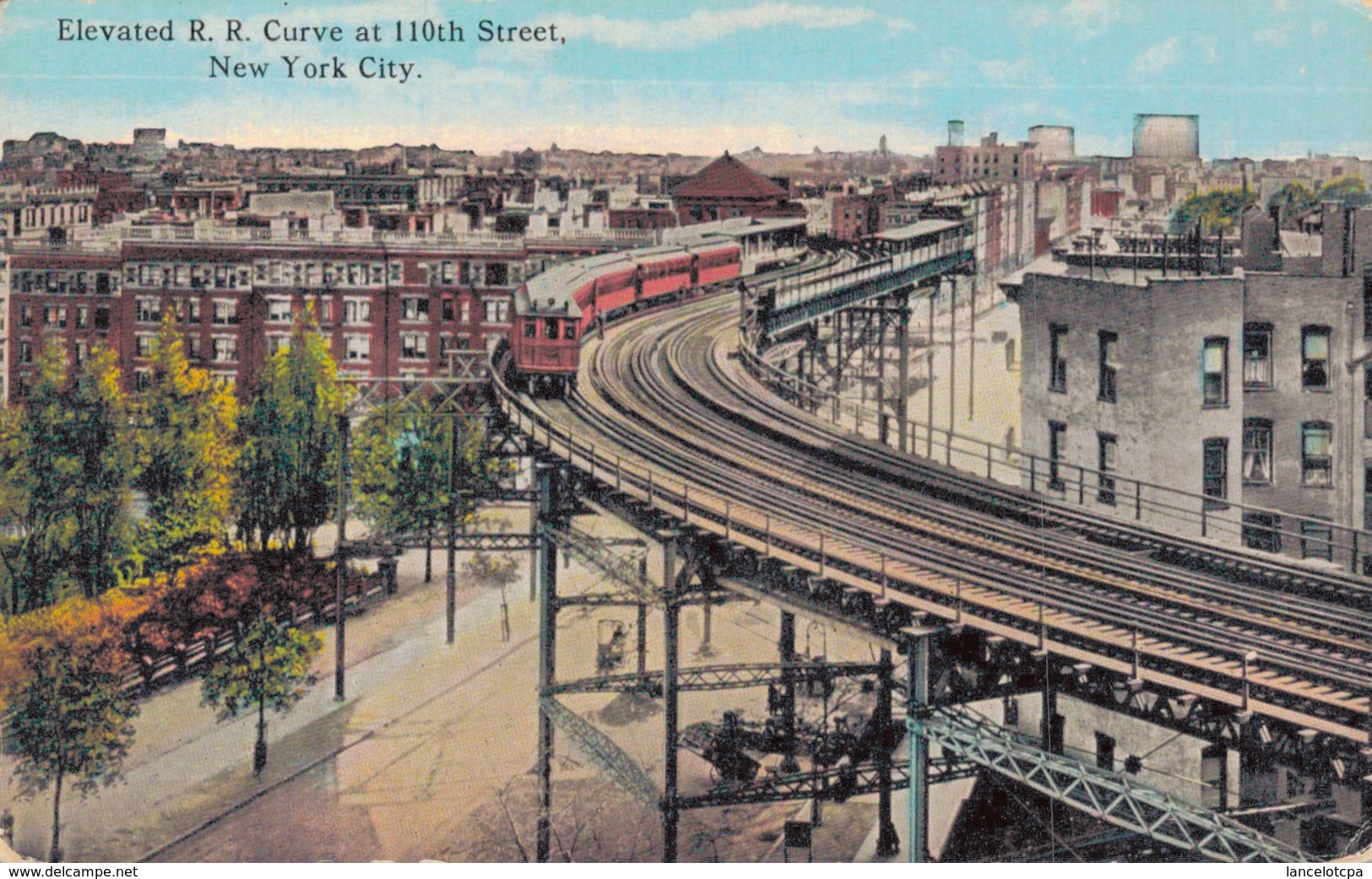 ELEVATED R.R. CURVE AU 110th STREET / NEW YORK CITY - Transport