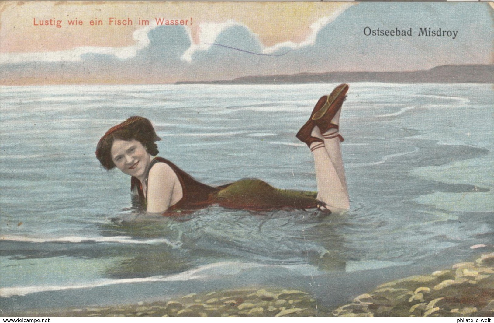 Color-Ansichtskarte Ostseebad Misdroy-Humor 1914 Gelaufen - Pommern