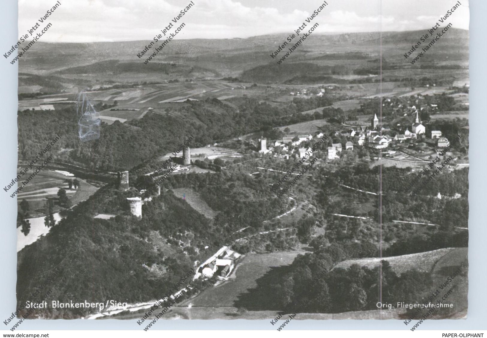 5202 HENNEF - STAD BLANKENBERG, Luftaufbahne, 1965 - Hennef