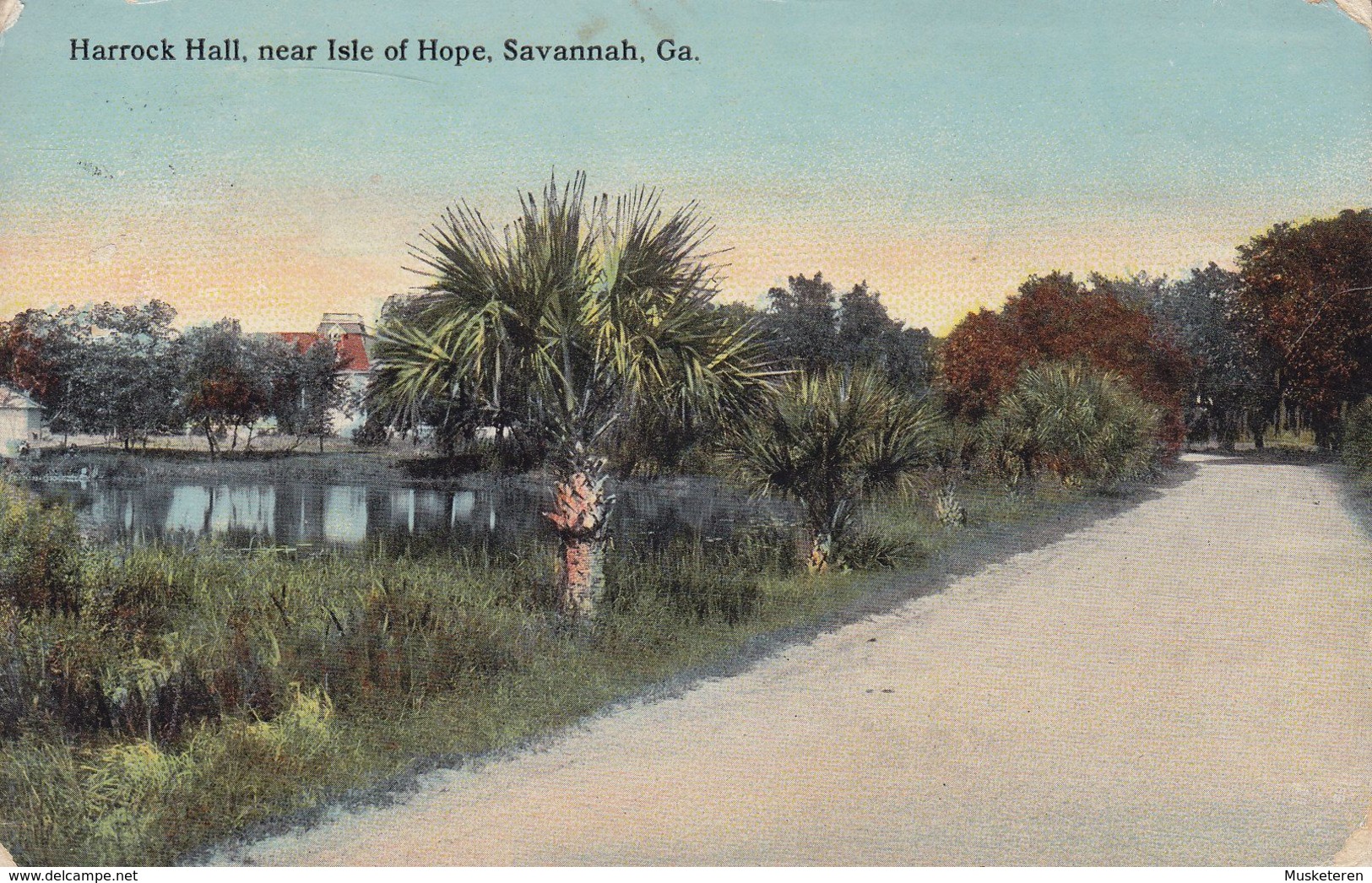 United States PPC Harrock Hall, Near Isle Of Hope, Savannah, Georgia M. Kirby & Co. SAVANNAH 1912 (2 Scans) - Savannah