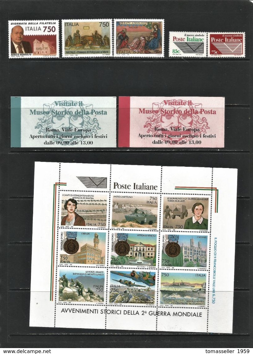 ITALY 4    YEAR ( 1993-94-95-96 ) FULL SETS-124 Issues ( 205 St.+2 M/s+3 Bookl.) - 1991-00: Mint/hinged