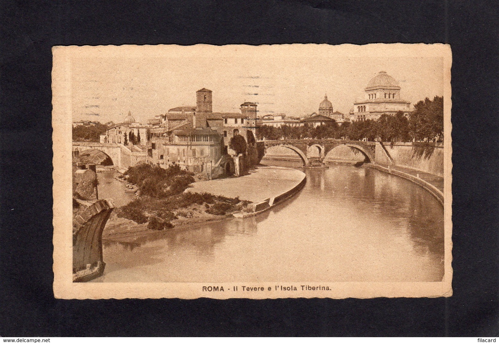 94916    Italia,   Roma,   Il  Tevere E L"Isola Tiberina,  VG  1929 - Fiume Tevere