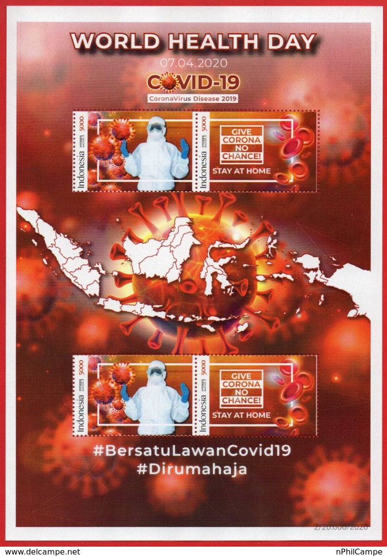 INDONESIA PANDEMIC GLOBAL 2020 MS WORLD HEALTH DAY FIGHT THE VIRUS STAMPS MNH - Indonesien