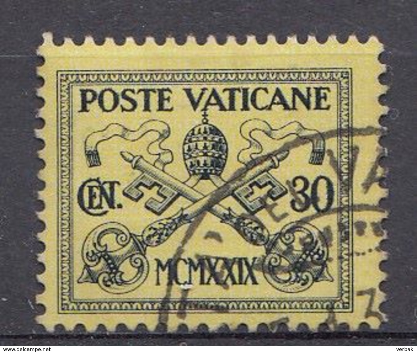 Vatikaan 1929  Mi.nr. 5  Papst  Pius XI  OBLITÉRÉS-USED-GEBRUIKT - Oblitérés