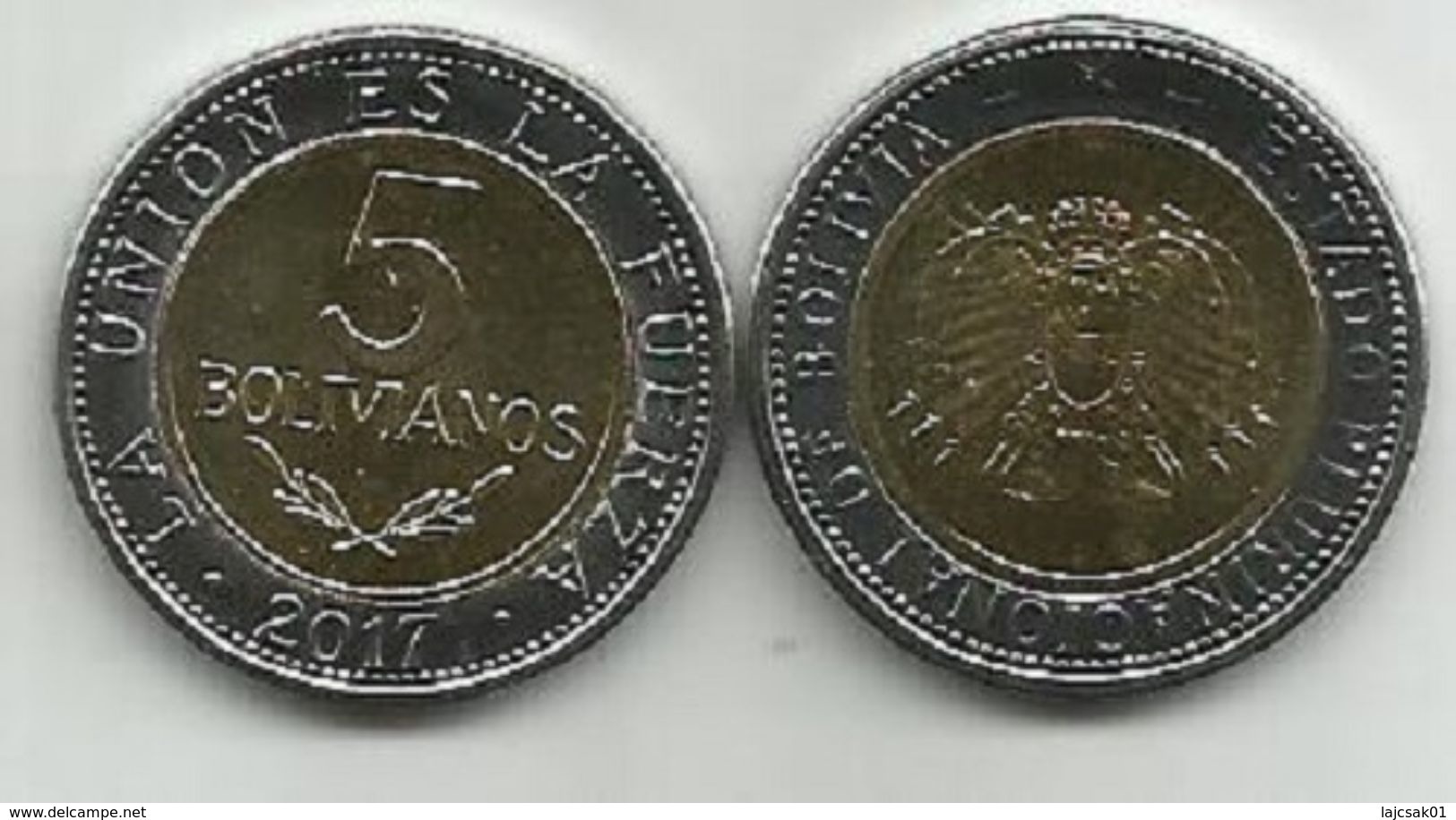 Bolivia 5 Bolivianos 2017. High Grade From Bank Bag - Bolivië