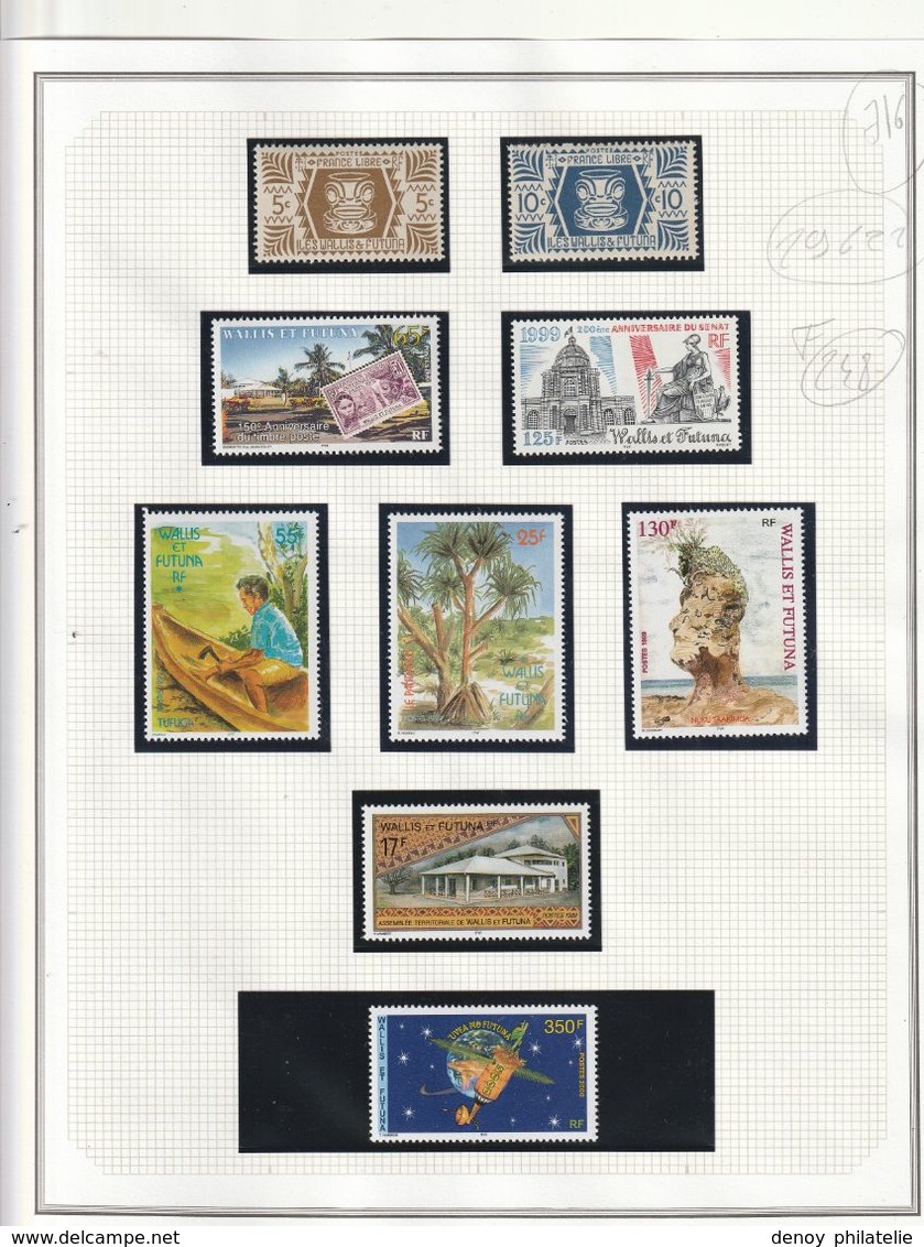 Coilection Wallis Et Futuna 1999 A 2005 Sur Feuille Album Ceres Faciale 29622 Soit 248 Euro Net 200 - Collections, Lots & Series