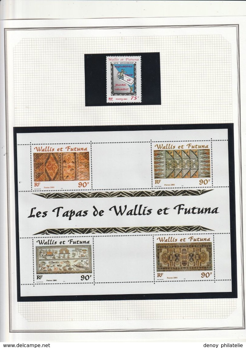 Coilection Wallis et Futuna 1999 a 2005 sur feuille album ceres faciale 29622 soit 248 euro net 200