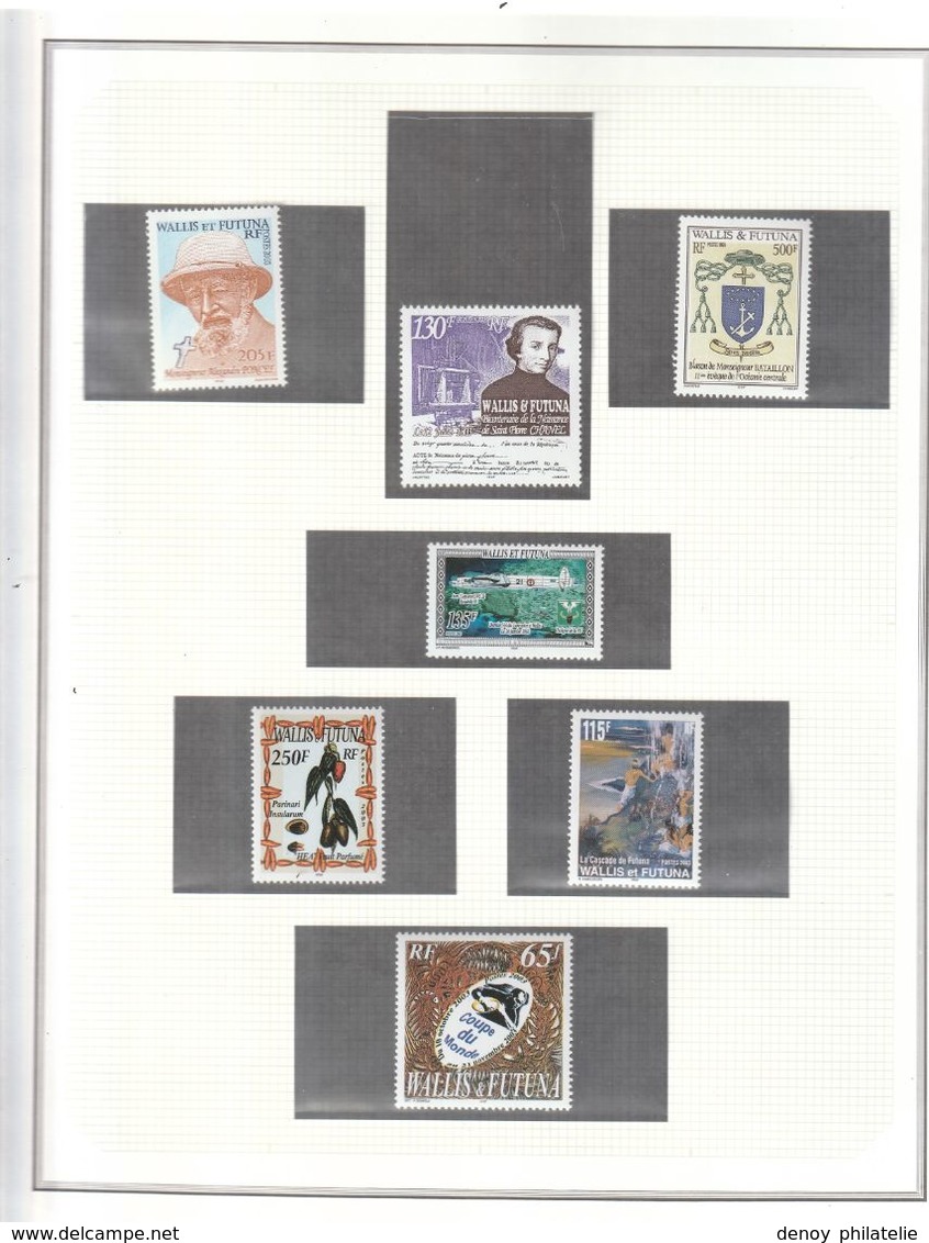 Coilection Wallis et Futuna 1999 a 2005 sur feuille album ceres faciale 29622 soit 248 euro net 200