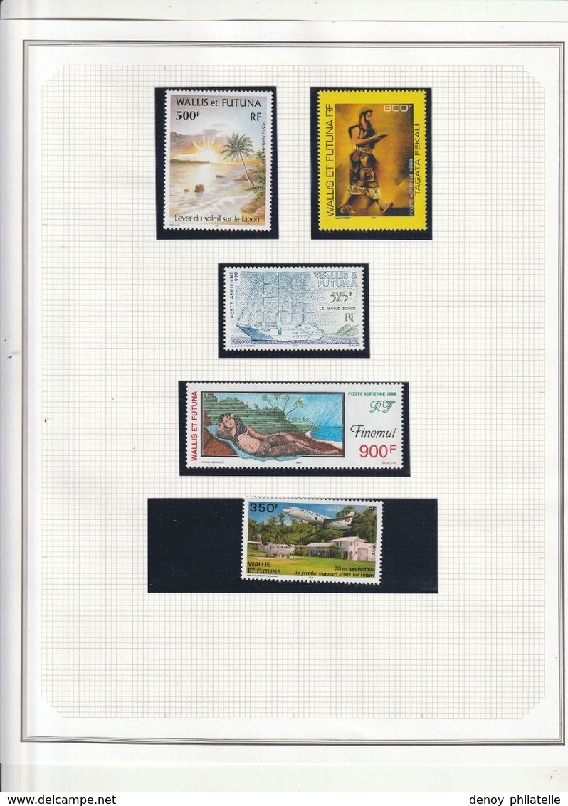 Coilection Wallis et Futuna 1999 a 2005 sur feuille album ceres faciale 29622 soit 248 euro net 200