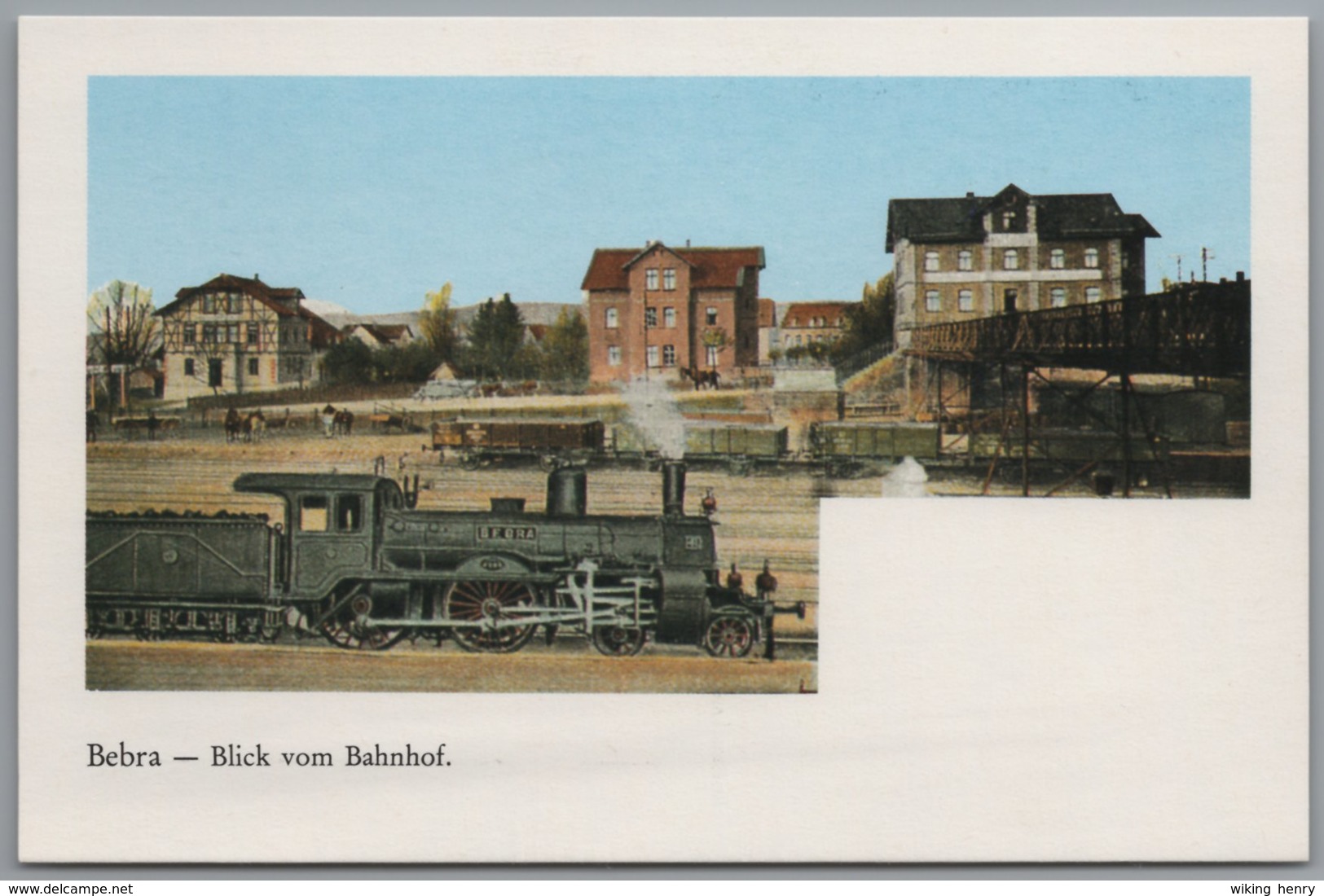 Bebra - Blick Vom Bahnhof Mit Lokomotive   Nachdruck Einer Litho - Bebra