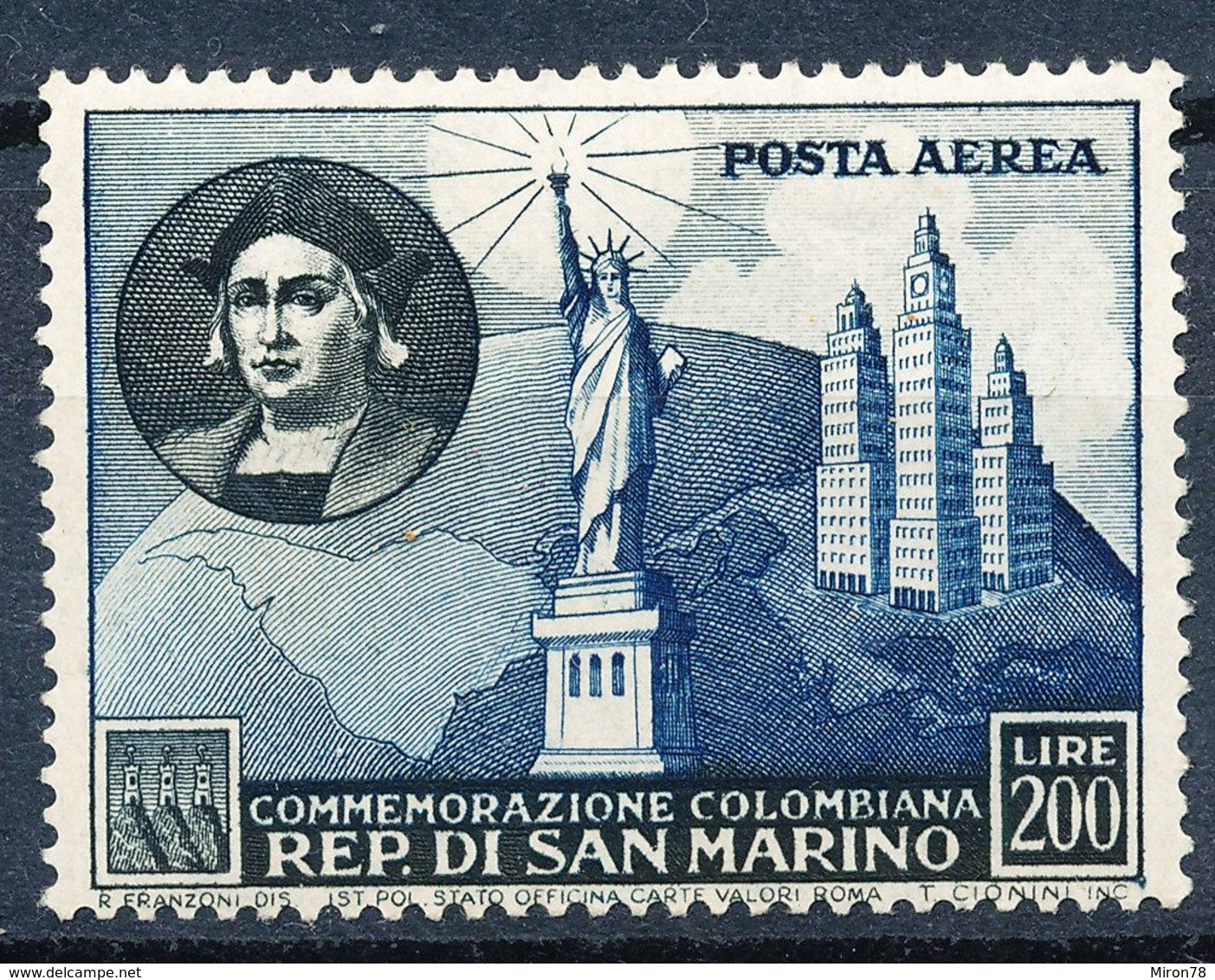 Stamp San MARINO 1952 200l Mint Lot15 - Neufs