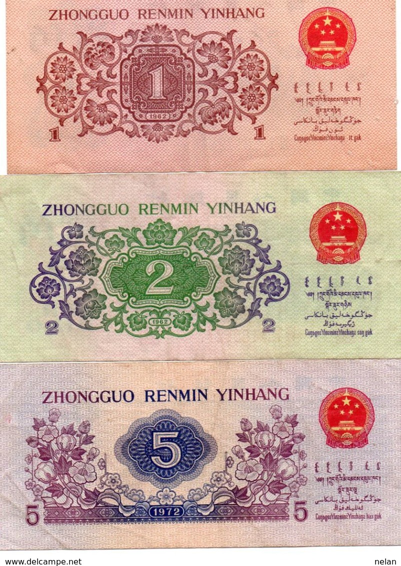 CHINA -  LOTTO 3 BANCONOTE - ASIA - Mezclas - Billetes