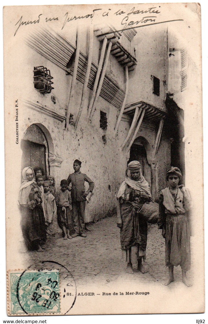 CPA ALGERIE - 81. ALGER - Rue De La Mer-Rouge - Dos Simple (animée) - Algiers