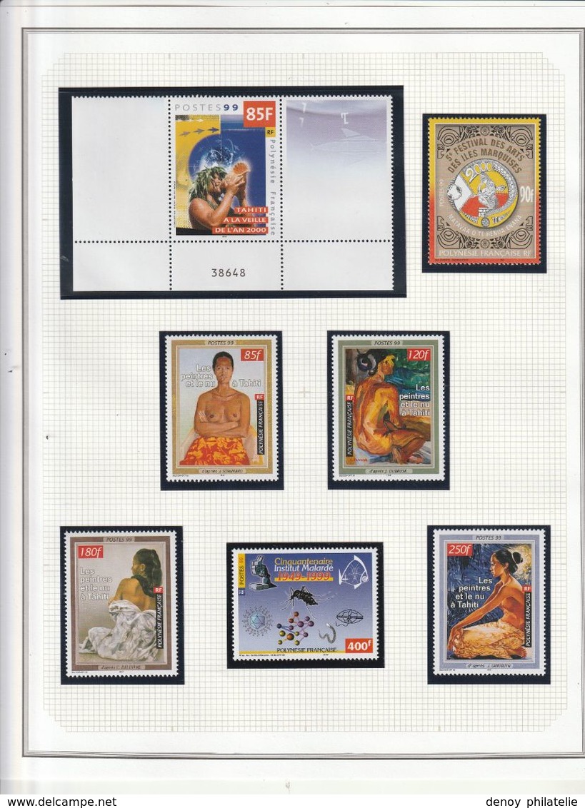 Lot Polynésie De 1999 A 2005 Sur Feuilles Ceres, Sans Charniéres** Souvent En Paire Faciale 44535 Soit 373 Euro Net 300 - Colecciones & Series