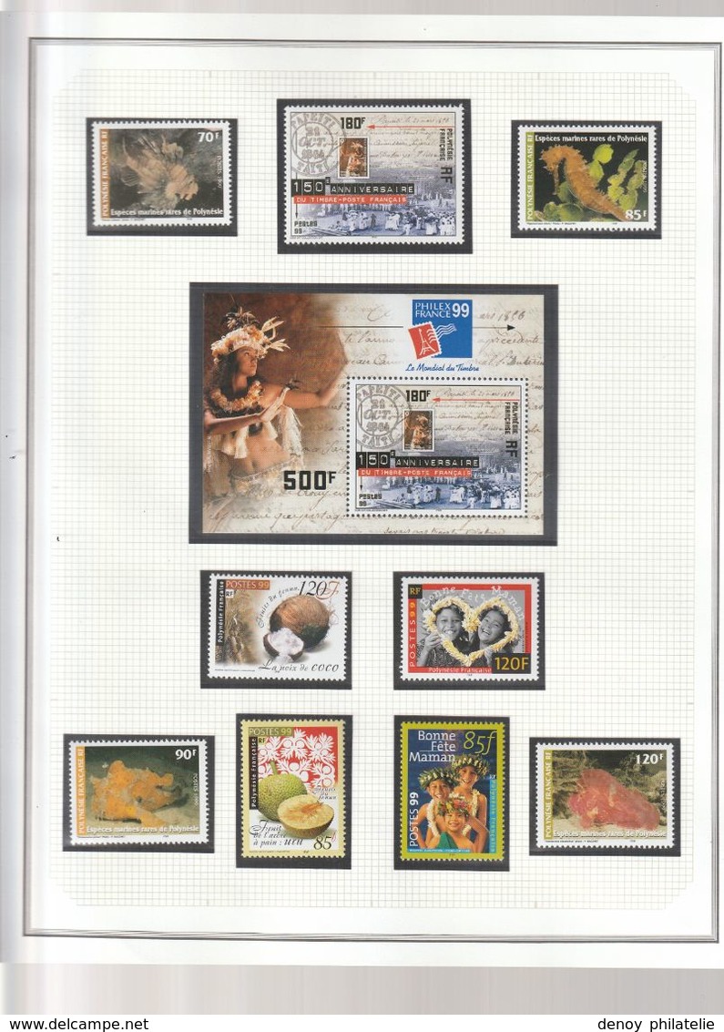 Lot Polynésie De 1999 A 2005 Sur Feuilles Ceres, Sans Charniéres** Souvent En Paire Faciale 44535 Soit 373 Euro Net 300 - Lots & Serien