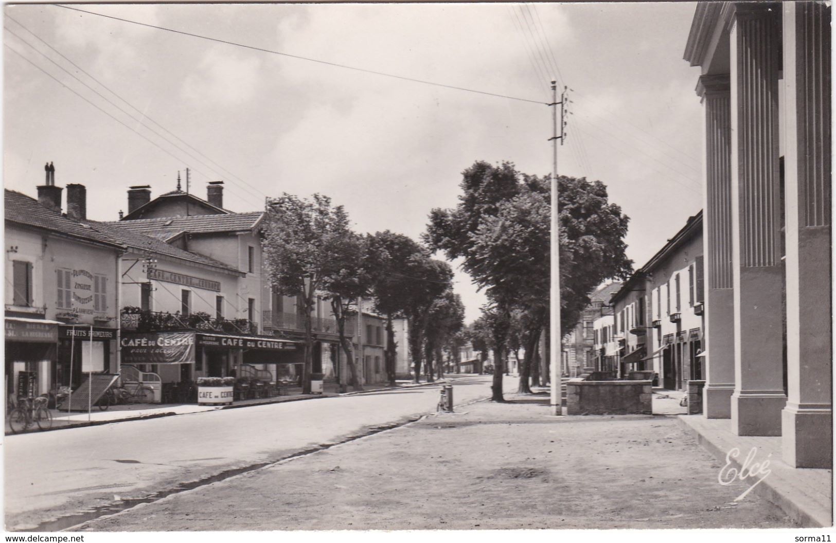 CPSM SAINT VINCENT DE TYROSSE (40) La Route De Bayonne, Café Du Centre, Commerces - Saint Vincent De Tyrosse