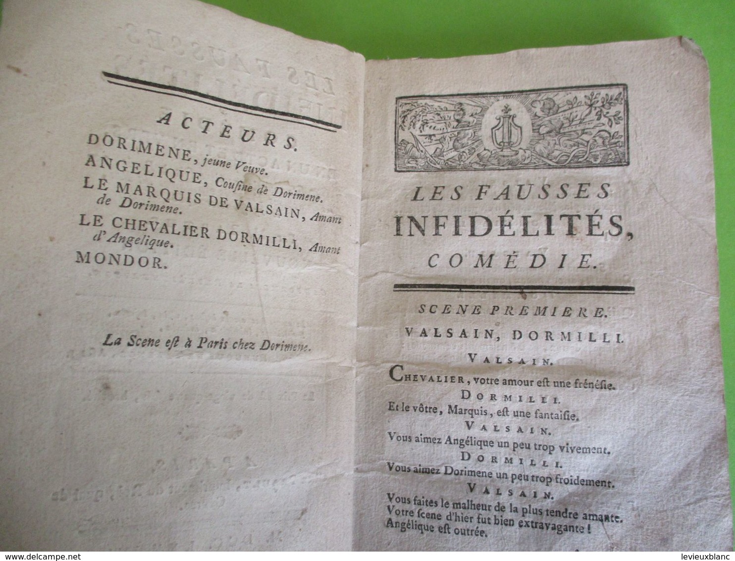 Fascicule théâtre ancien/Comédie en 1 acte et en vers/"Les fausses Infidélités"/BARTHE/ 1786  FAT33