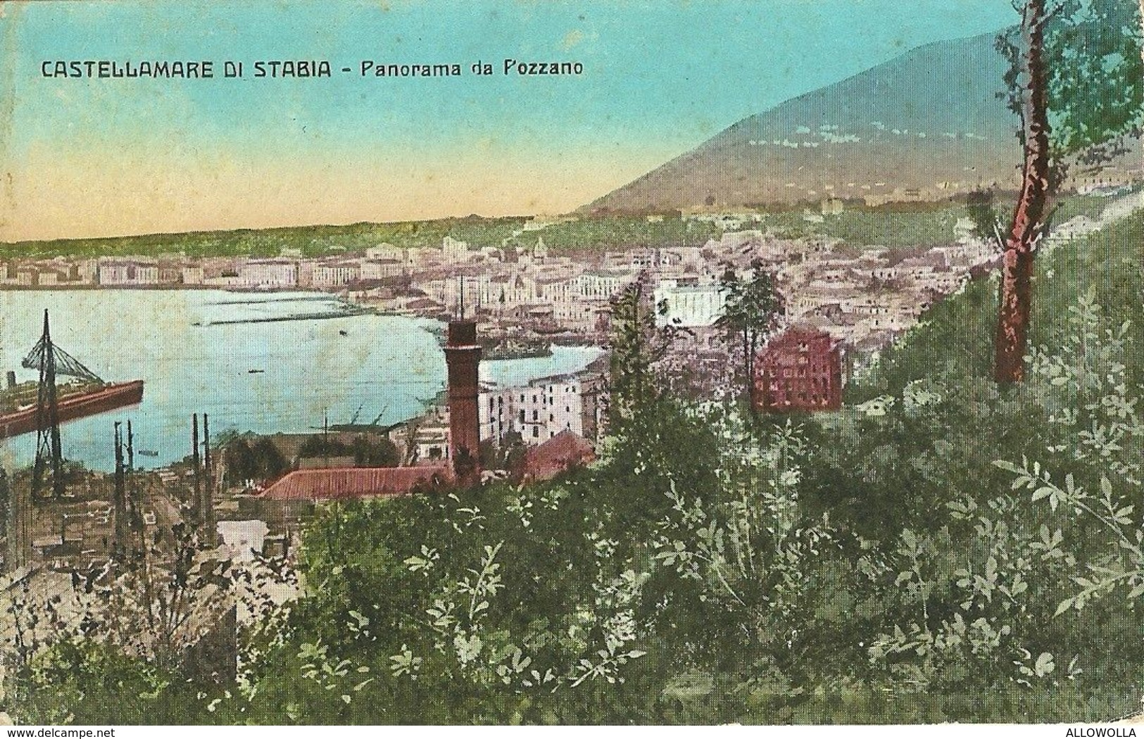 8378" CASTELLAMARE DI STABIA-PANORAMA DA POZZANO " - CARTOLINA POSTALE ORIGINALE SPEDITA 1941 - Castellammare Di Stabia