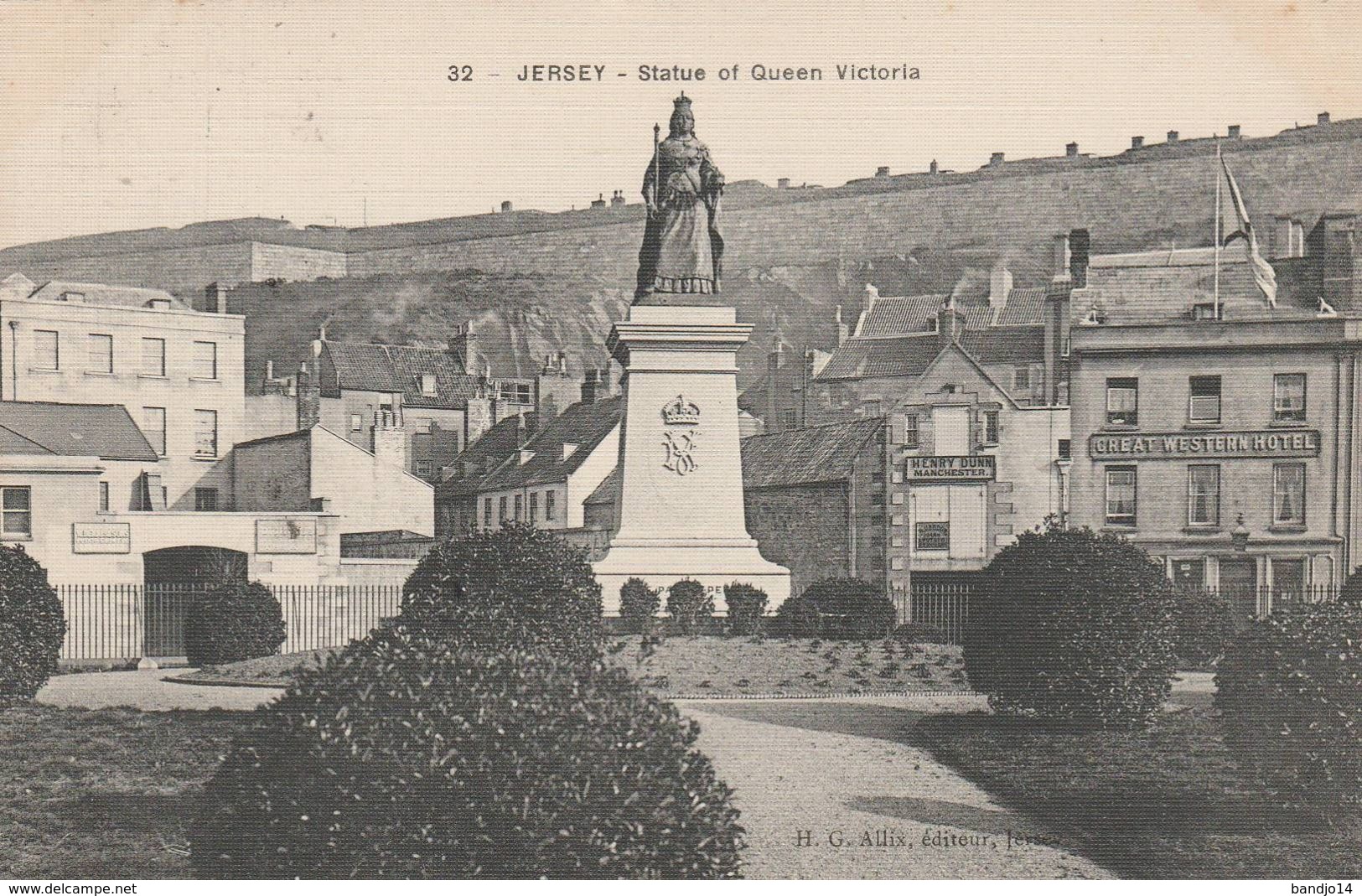 Jersey - Statue  Of  Queen Victoria  -  Scan Recto-verso - Other & Unclassified