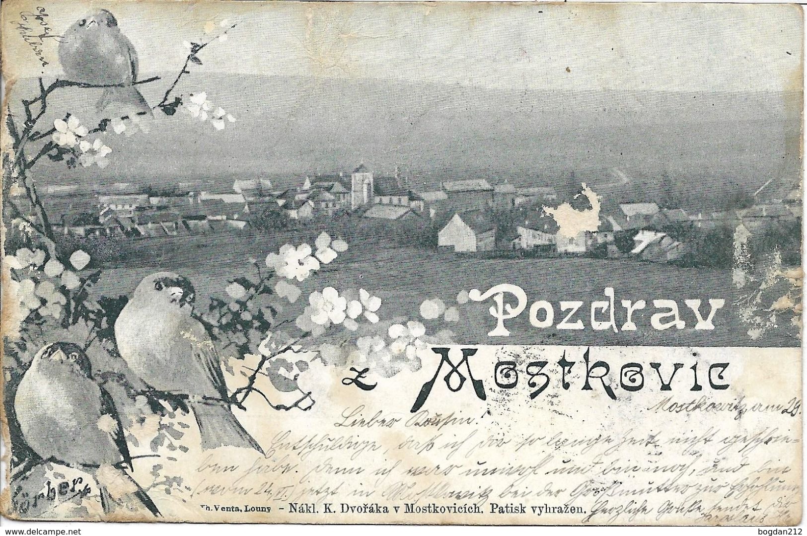 1901 - MOSTKOVICE  Okres PROSTEJOV , Gute Zustand, 2 Scan - Czech Republic