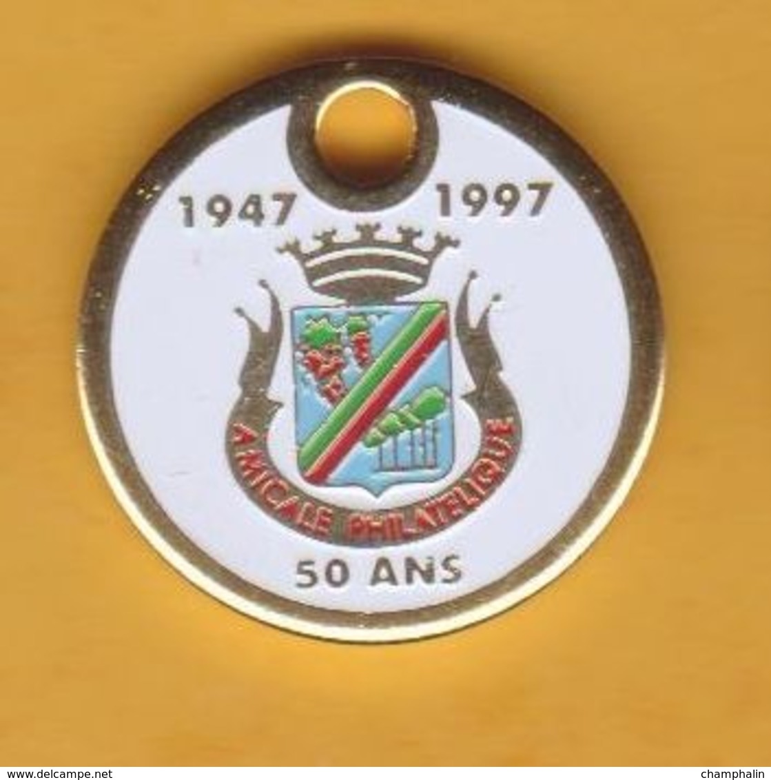 Jeton De Caddie En Métal - 50 Ans Amicale Philatélique De Pessac (33) - 1947-1997 - Trolley Token/Shopping Trolley Chip