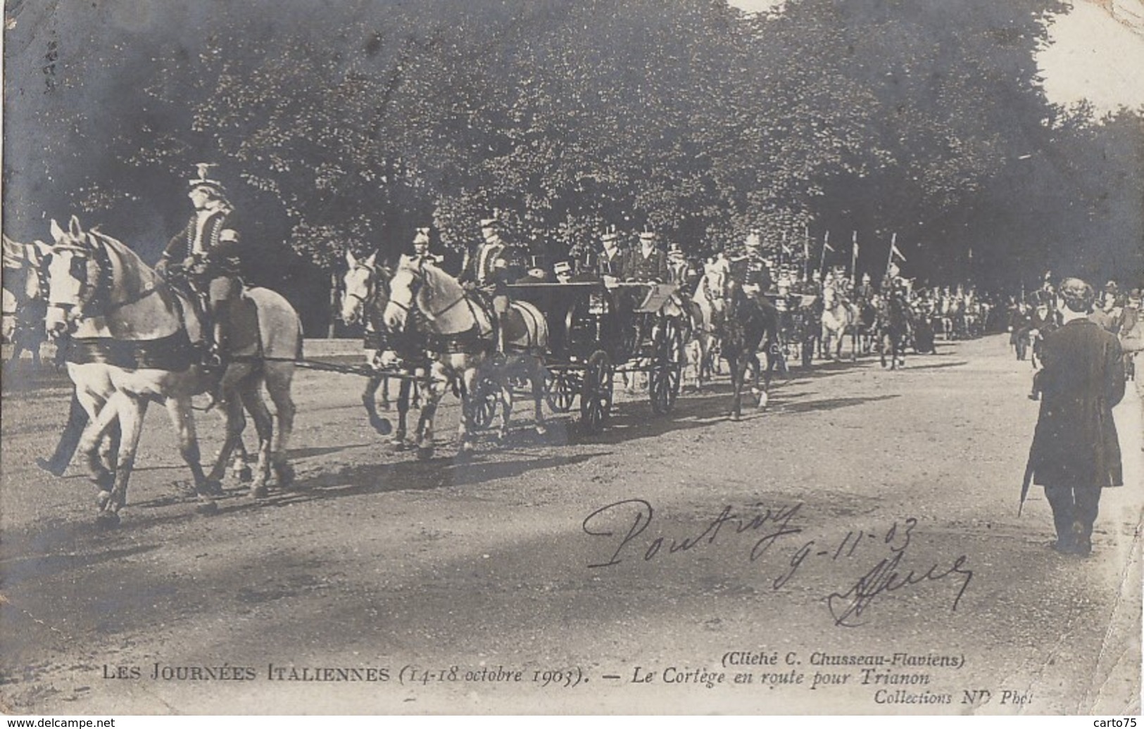 Evènements - Réceptions Roi Et Reine - Italia - Octobre 1903 - Cortège Des Souverains Pour Le Trianon - Recepties