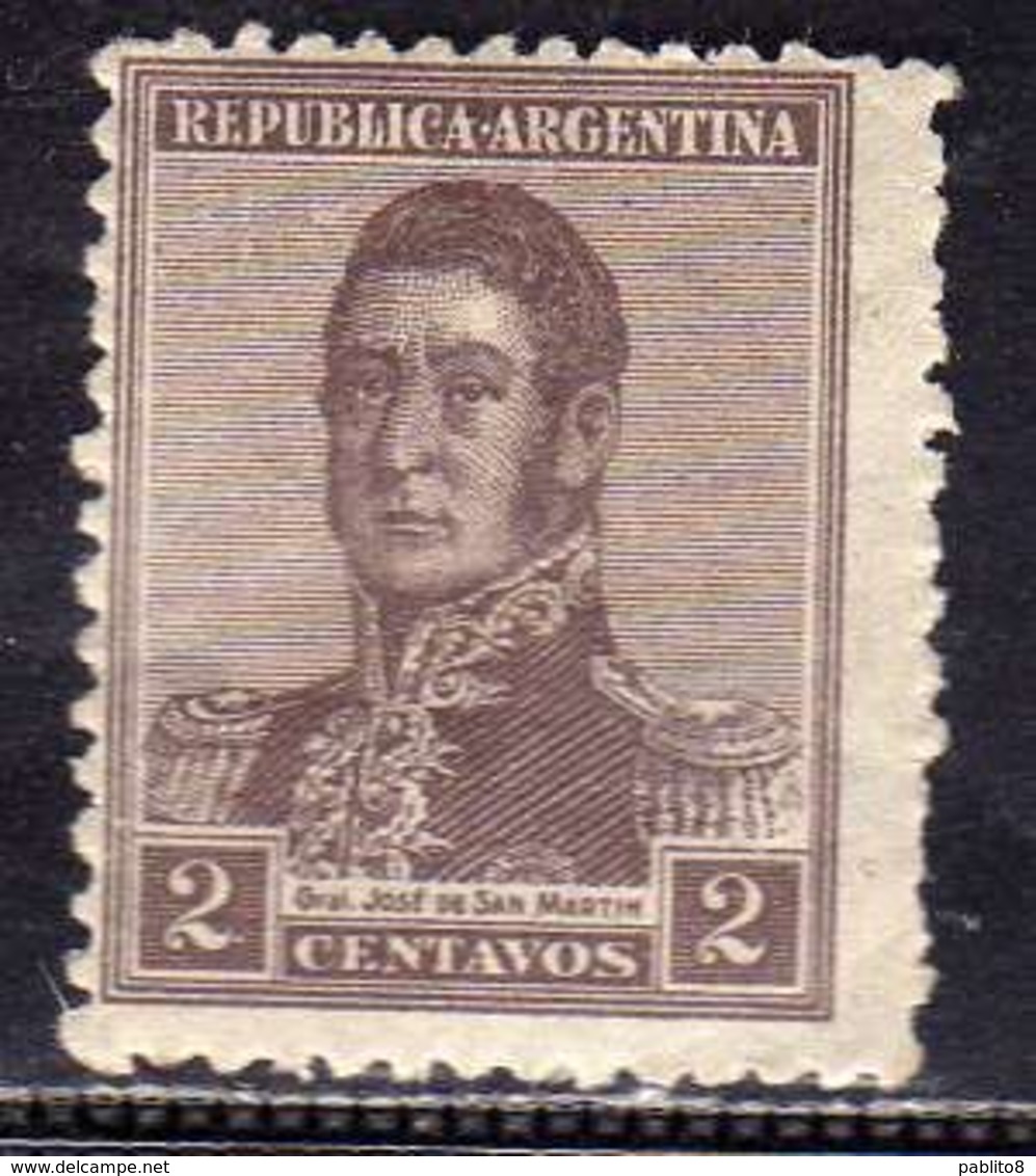 ARGENTINA 1923 JOSE DE SAN MARTIN CENT. 2c MH - Nuevos