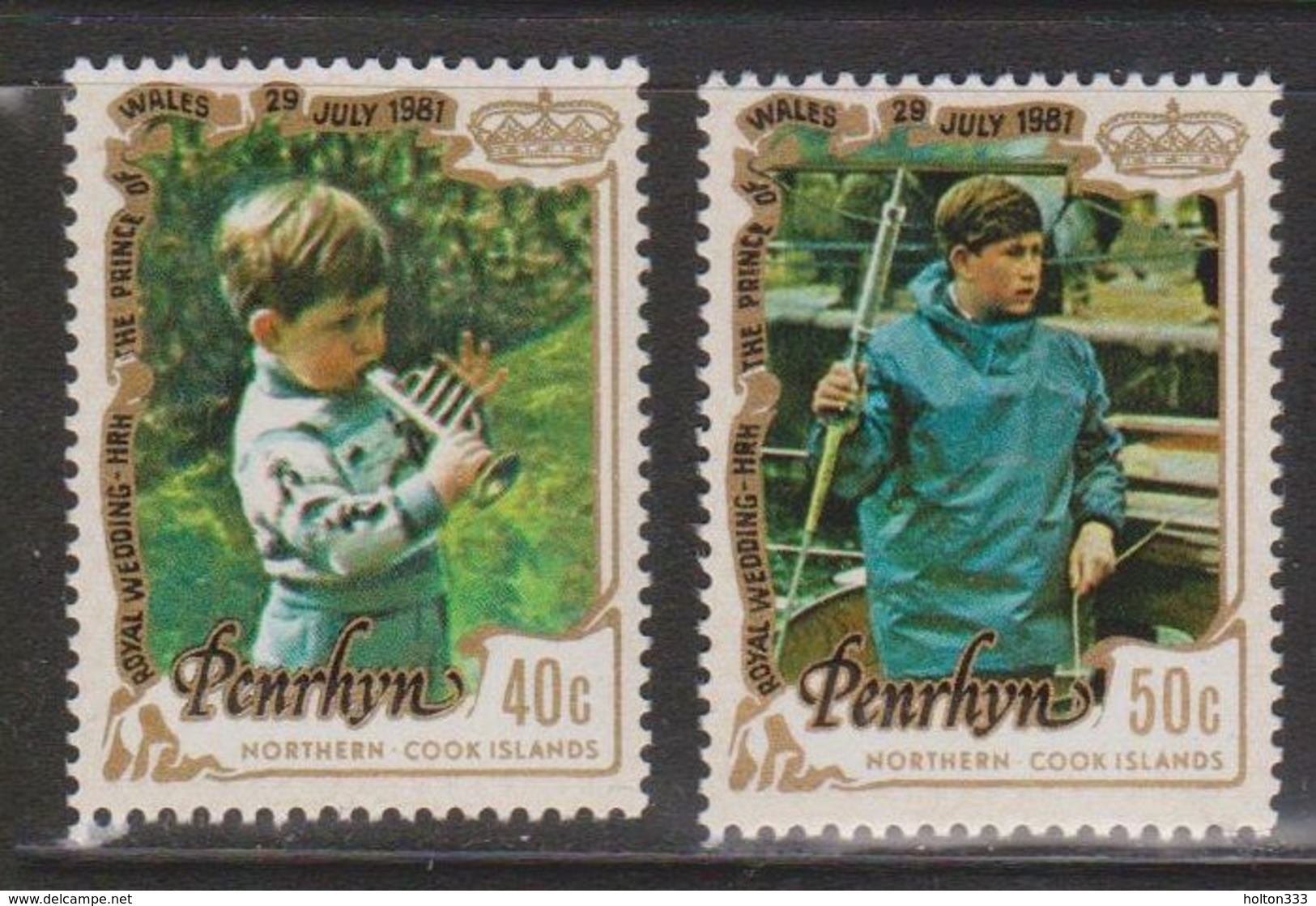 PENRHYN Scott # 176-7 MNH - Prince Charles As Child & Boy - Penrhyn