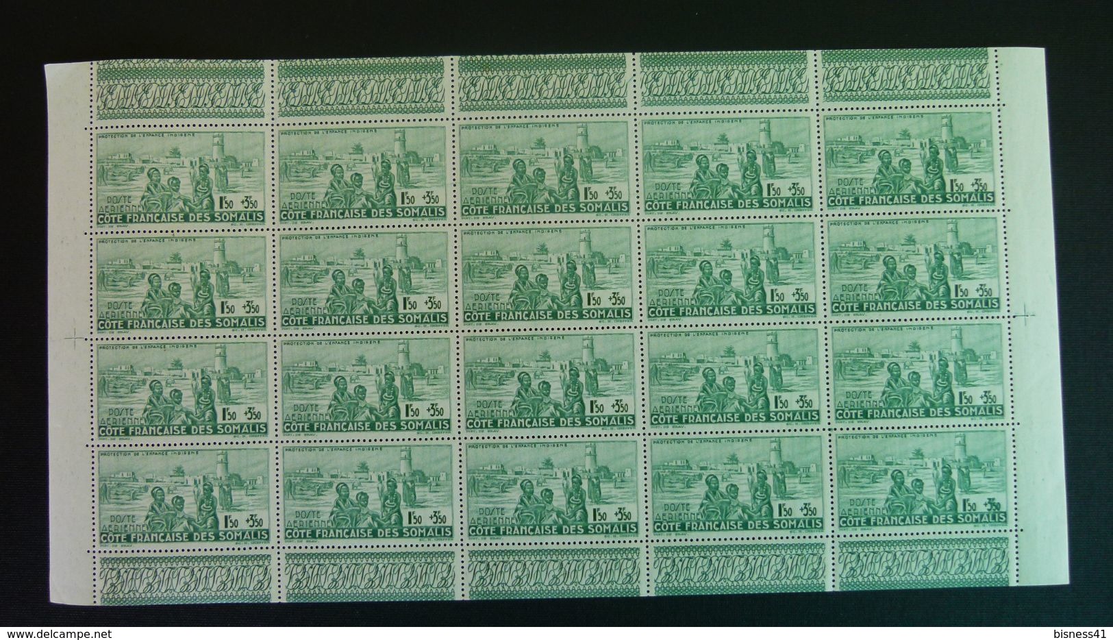 Col17 Enfance Indigene 1942 Feuille  Cote Des Somalis PA : N° 8 Neuf XX MNH - 1942 Protection De L'Enfance Indigène & Quinzaine Impériale (PEIQI)