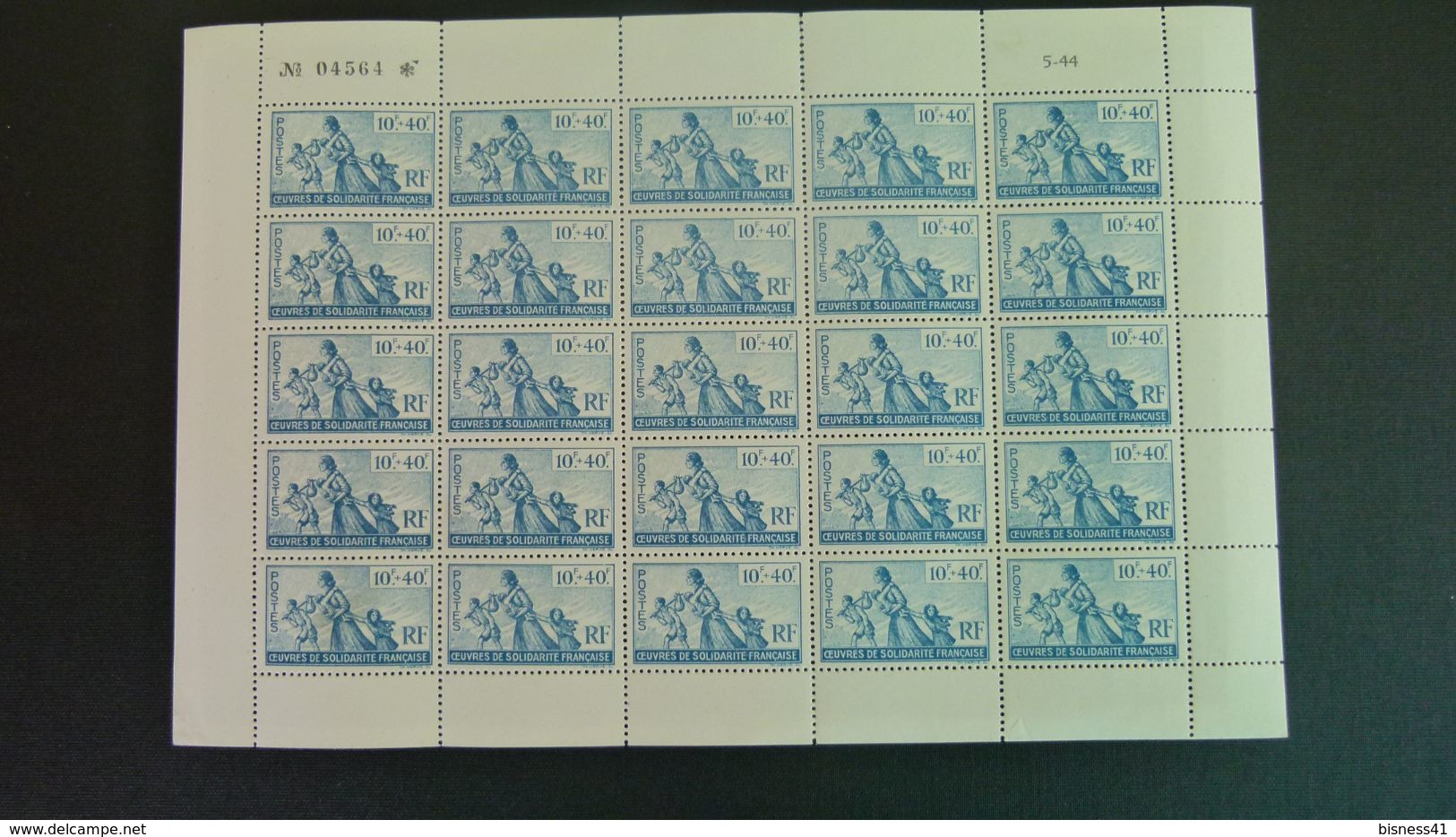 Col17 Aide Aux Combattants 1943 Feuille : N° 66 Neuf XX MNH - Andere & Zonder Classificatie
