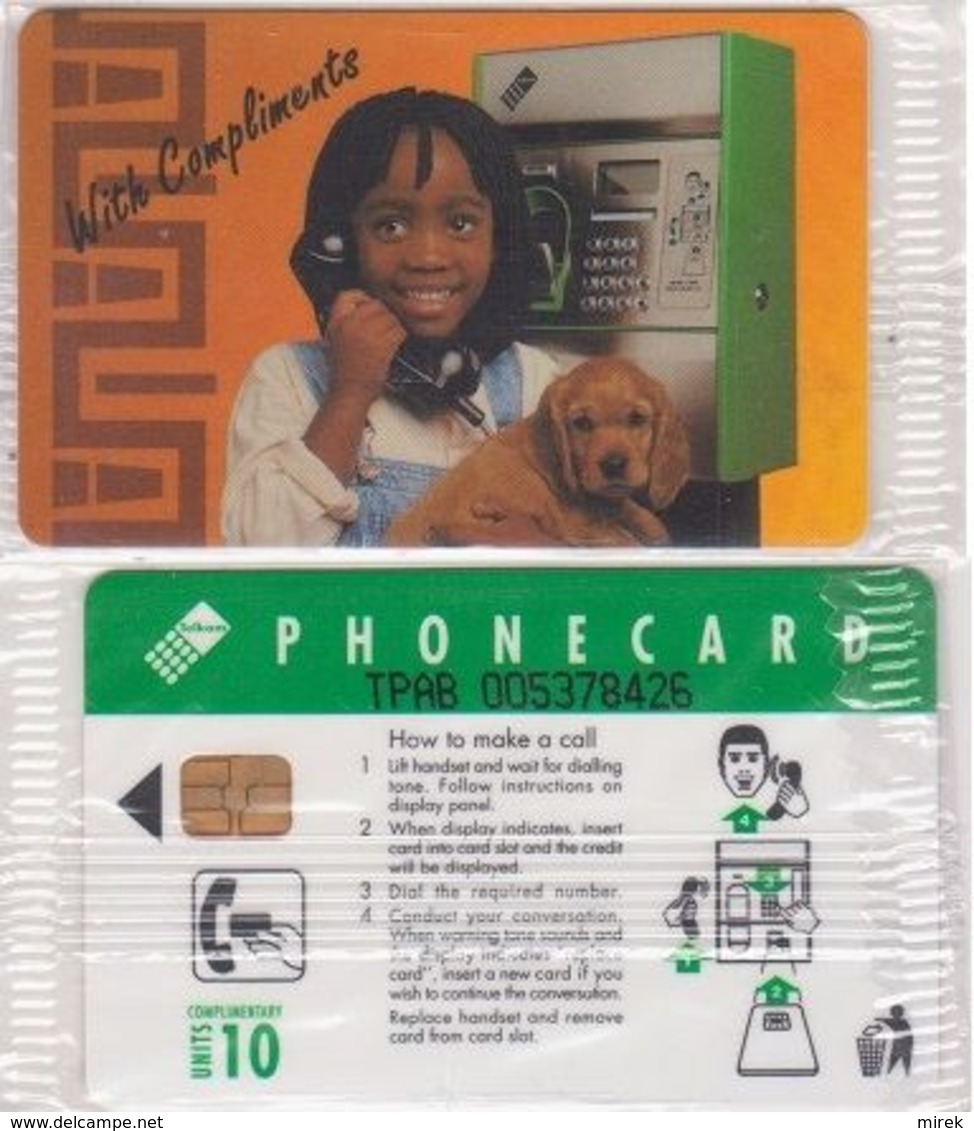 358/ South Africa; Complimentary Card, CO3. Girl Phoning - South Africa