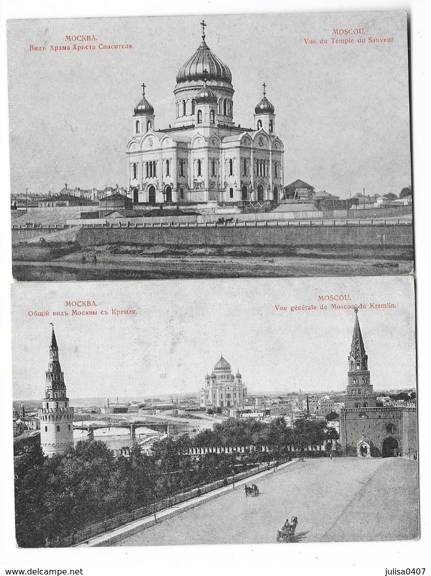 MOSCOU (Russie) 2 Cartes Temple Du Sauveur Et Kremlin - Russland