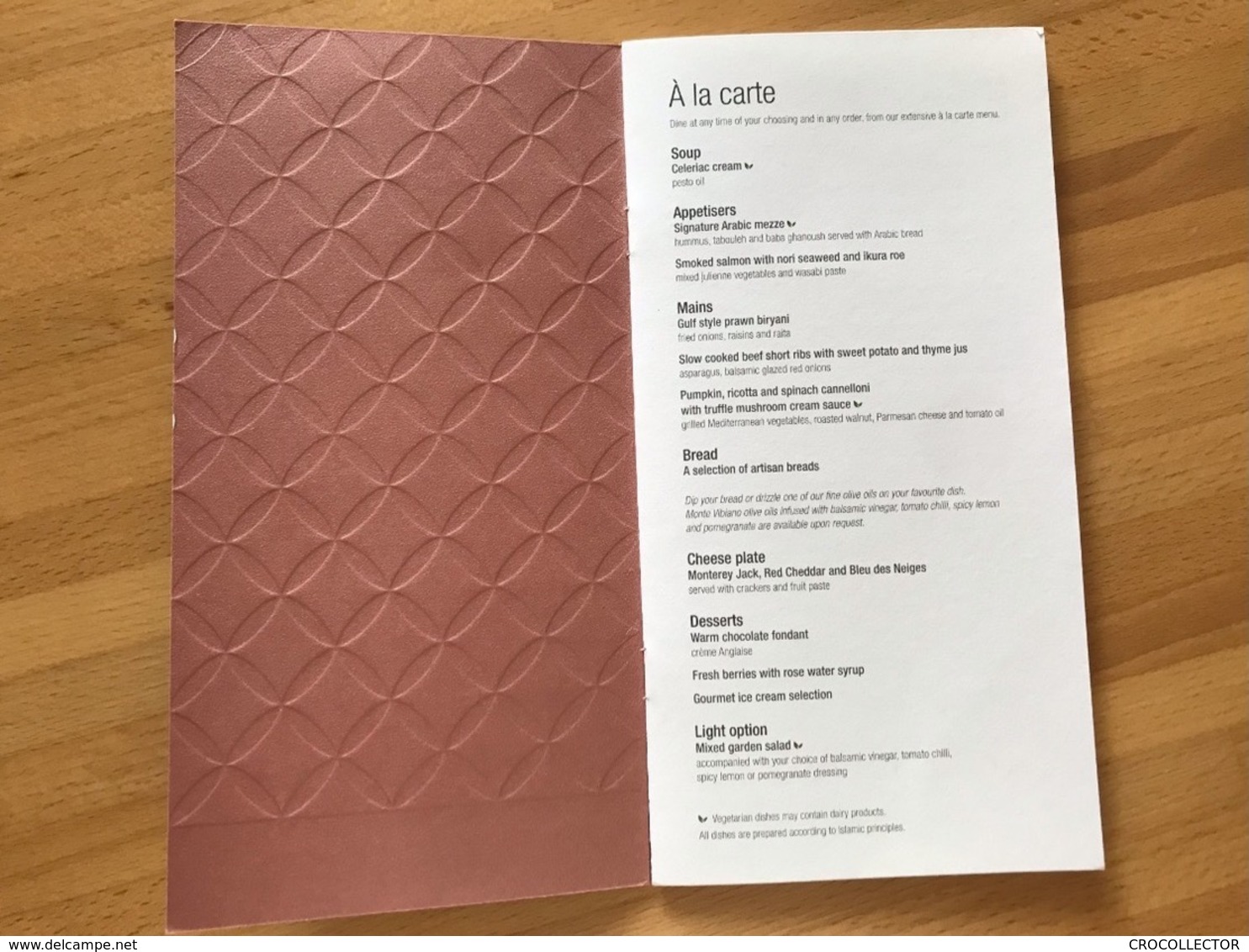 QATAR AIRWAYS BUSINESS CLASS MENU  JPN-DOH/JC/HB2MS/CY3-V1 & SNACK PLATER JPN-DOH/QSSP6/CY3-V1 - Menu Cards