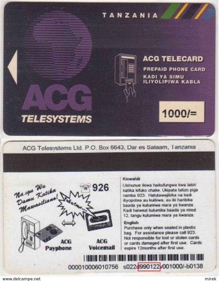 375/ Tanzania; P16. AGC Logo, 1000/=, Made 22.01.99 - Tansania