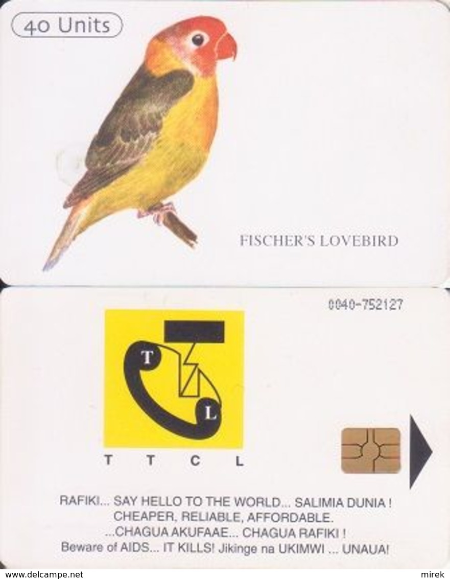 377/ Tanzania; P16. Fischer's Lovebird - Thin Name, Reverse B, 2nd Issue, GEM 6.2 - Tanzania