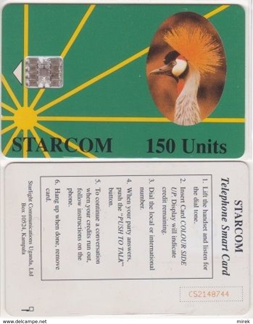 386/ Uganda; Starcom, P2. Gru - Green, 150 Ut., CN C52148744 - Oeganda