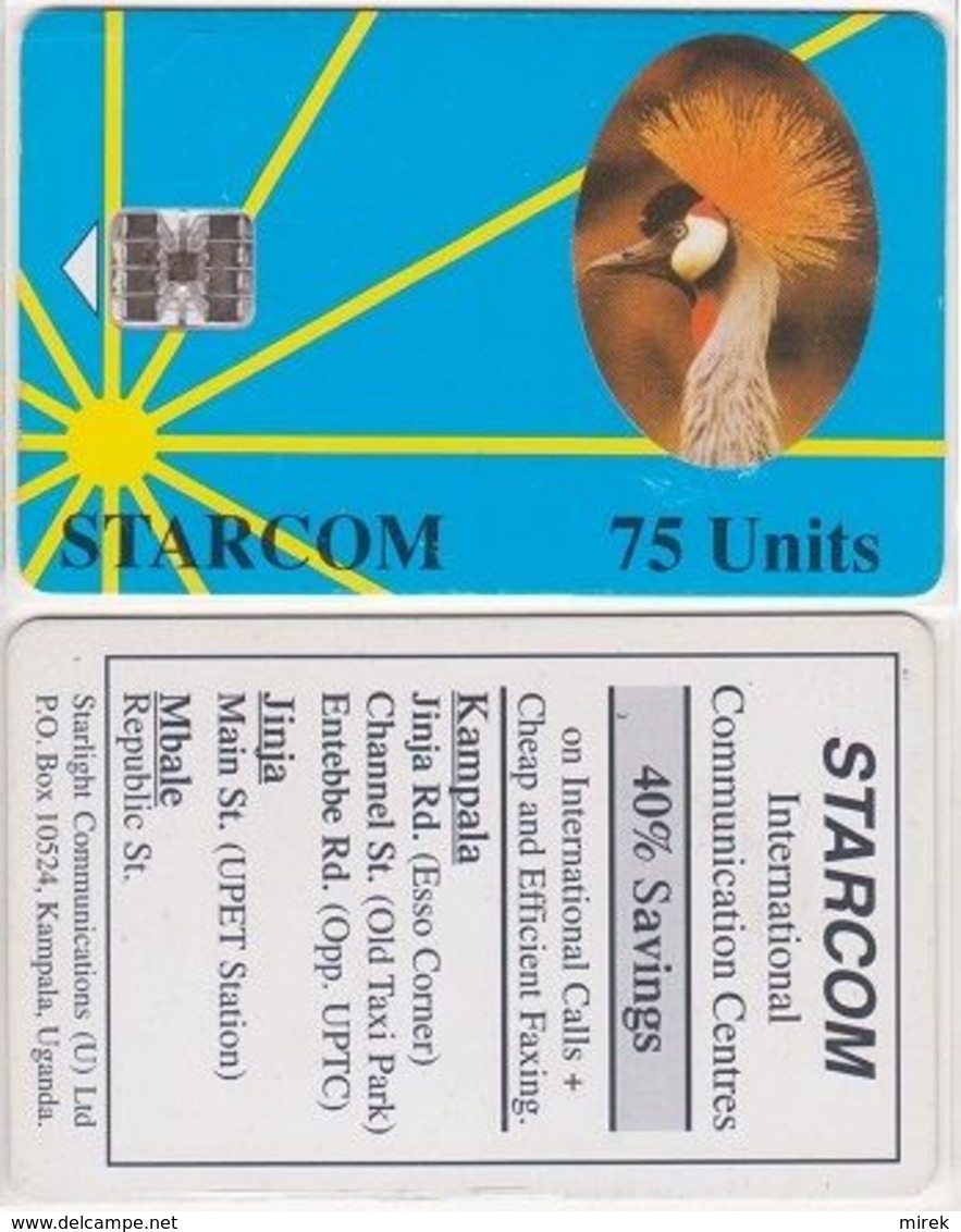 387/ Uganda; Starcom, P5. Gru - Blue, 75 Ut. - Uganda