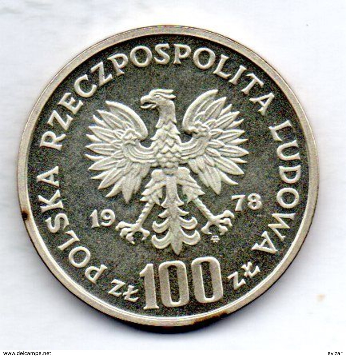 POLAND, 100 Zlotych, Silver, Year 1978, KM #Y96 - Polonia