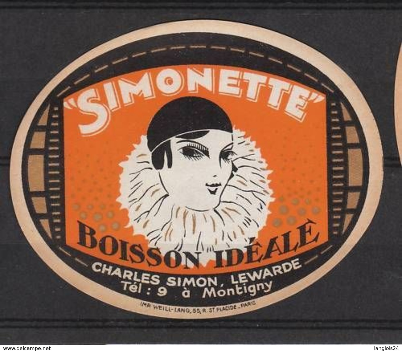 Ancienne étiquette Limonade ? Simonette Femme - Fruits Et Légumes