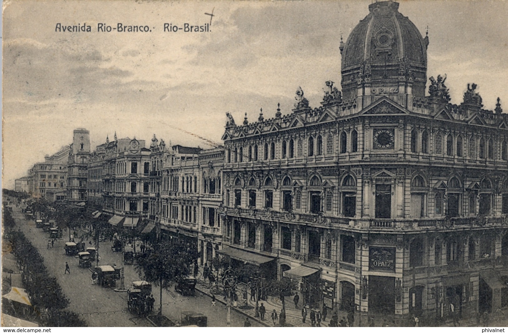 1913 BRASIL - RIO DE JANEIRO , T.P. CIRCULADA , AVENIDA RIO BRANCO - Rio De Janeiro