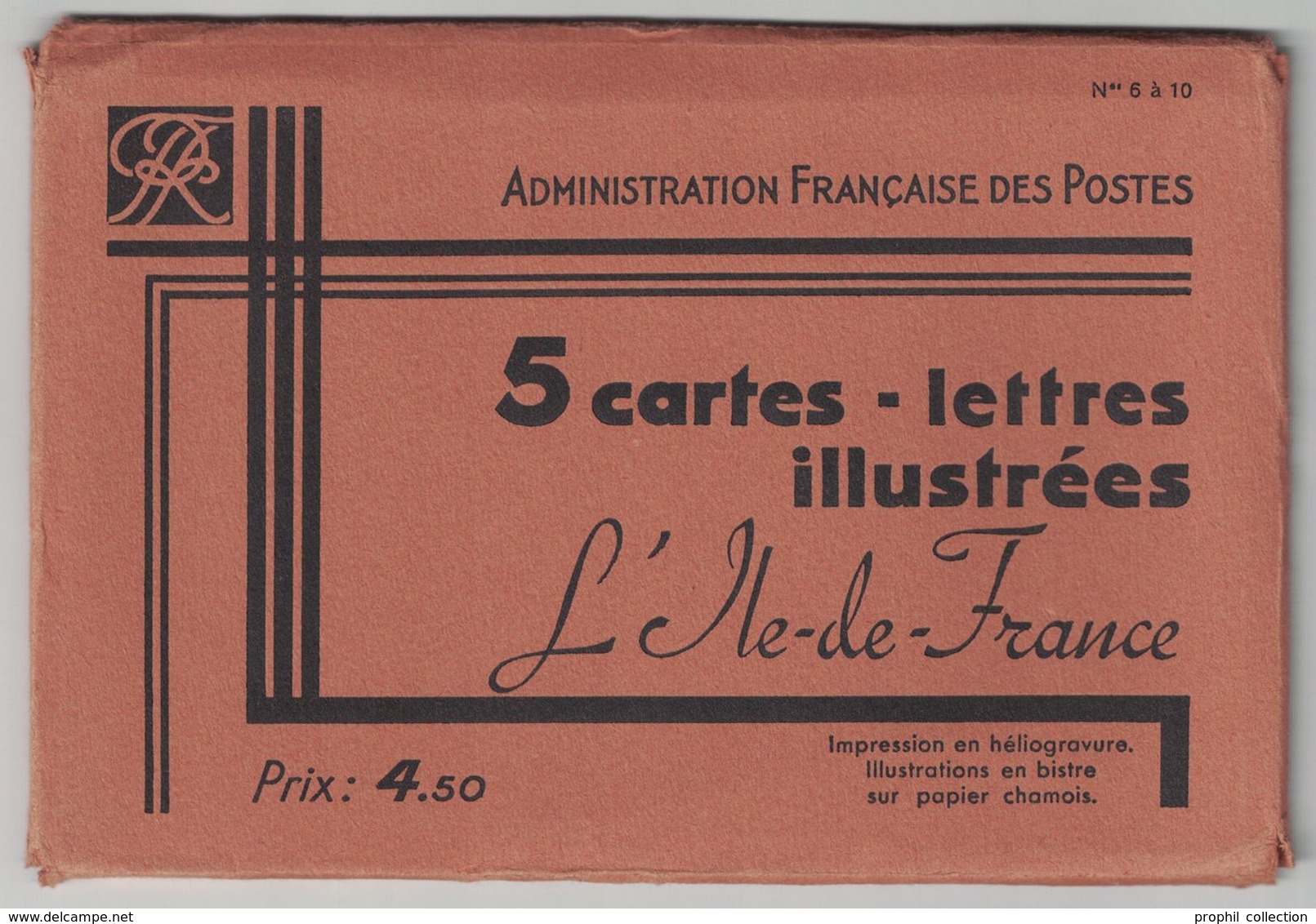 POCHETTE COMPLETE De 5 CARTES LETTRES " ARMOIRIES DE L ILE DE FRANCE " N° 6 À 10 (ENTIER POSTAL ILLUSTRÉ) - Cartoline-lettere