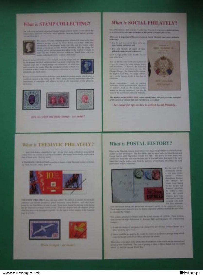 4 INFORMATIVE LEAFLETS SPONSORED BY THE BRITISH PHILATELIC TRUST. #L0281 - Anglais (àpd. 1941)