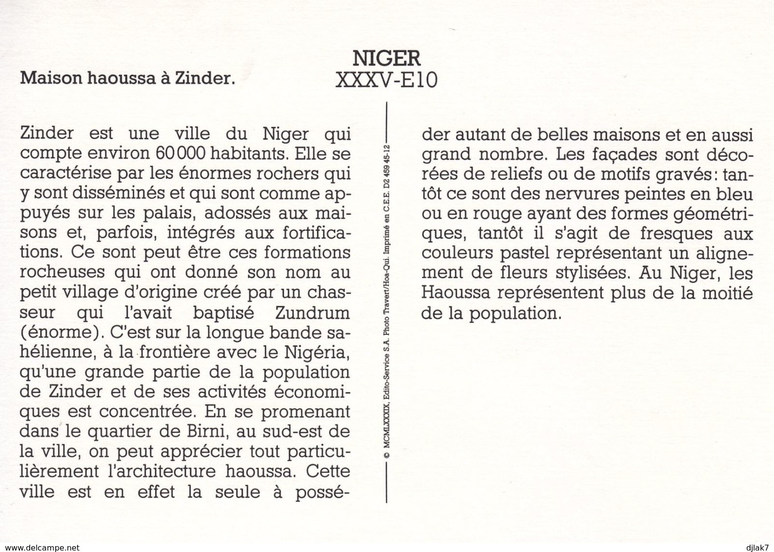 Niger Maison Haoussa à Zinder (2 Scans) - Niger