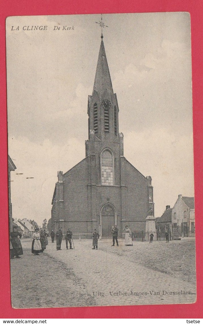 De Klinge - De Kerk ... Geanimeerd - 1908 ( Verso Zien ) - Sint-Gillis-Waas