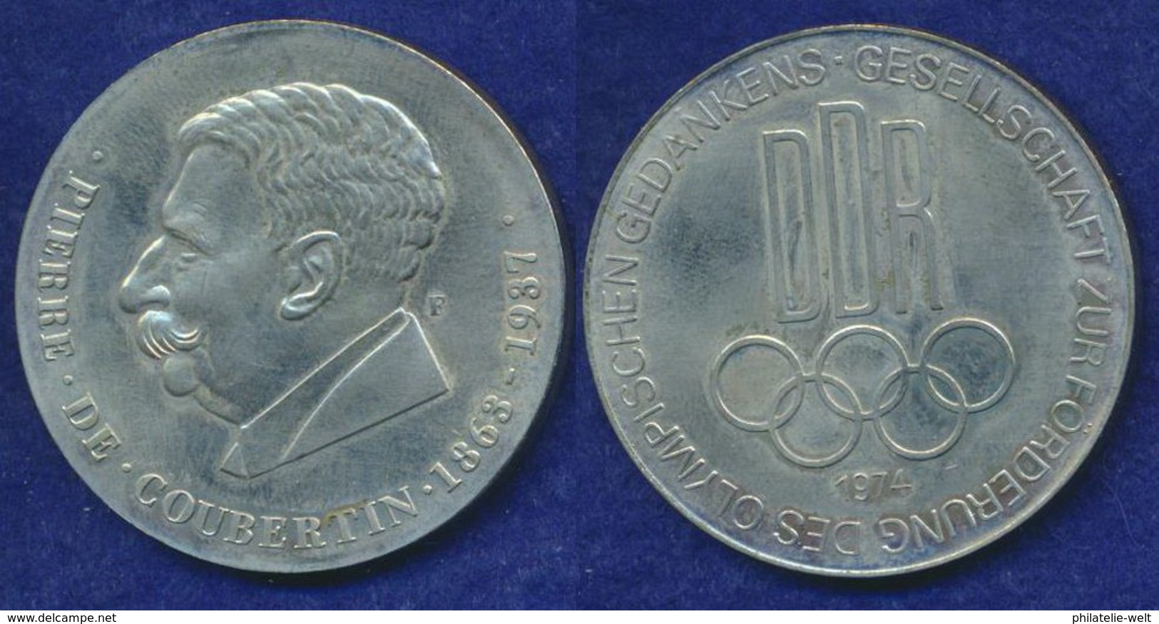 DDR Medaille Pierre De Coubertin 40mm - Elongated Coins