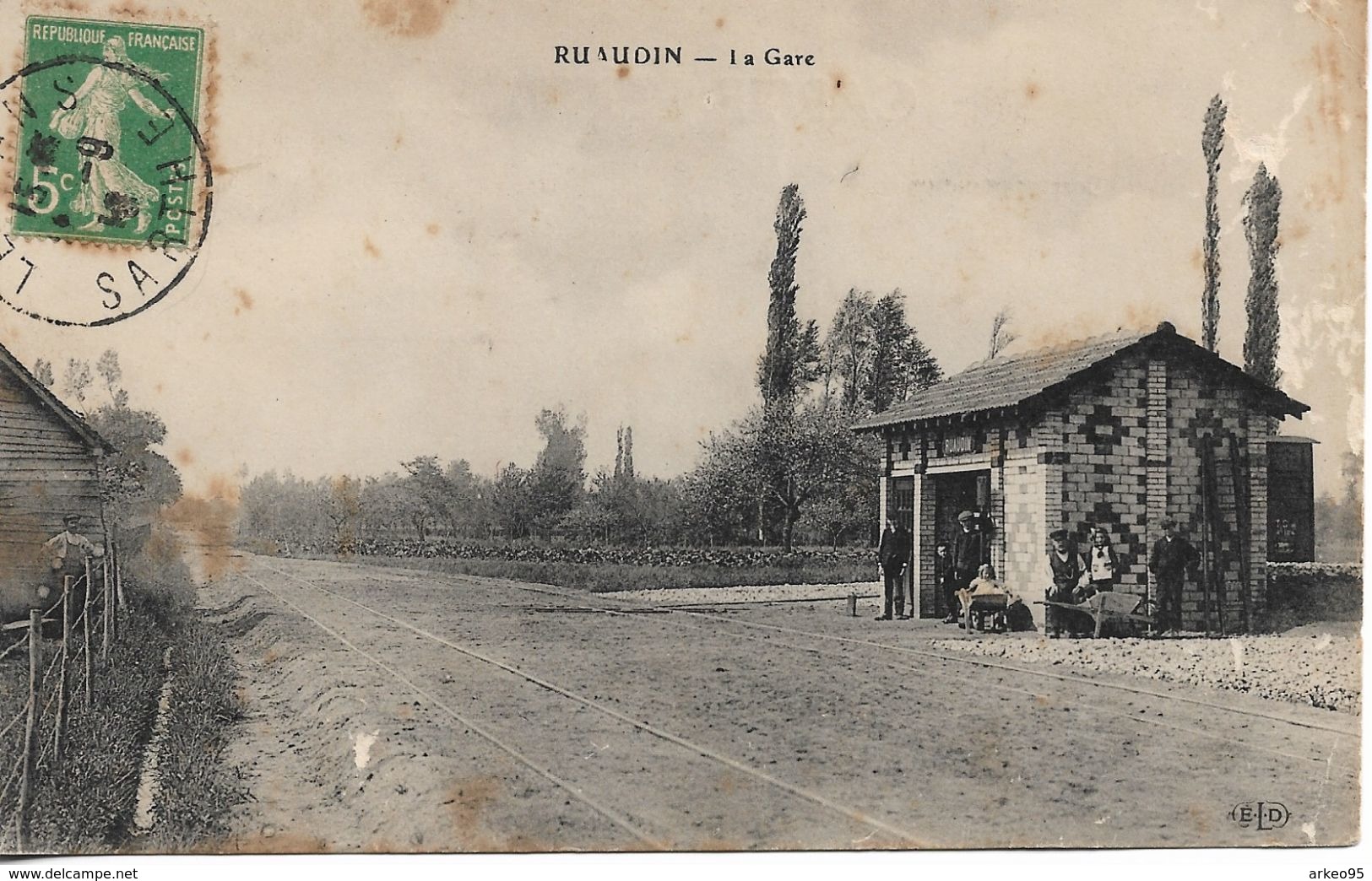 CPA La Gare Des Tramways De Ruaudin (72) - Altri & Non Classificati