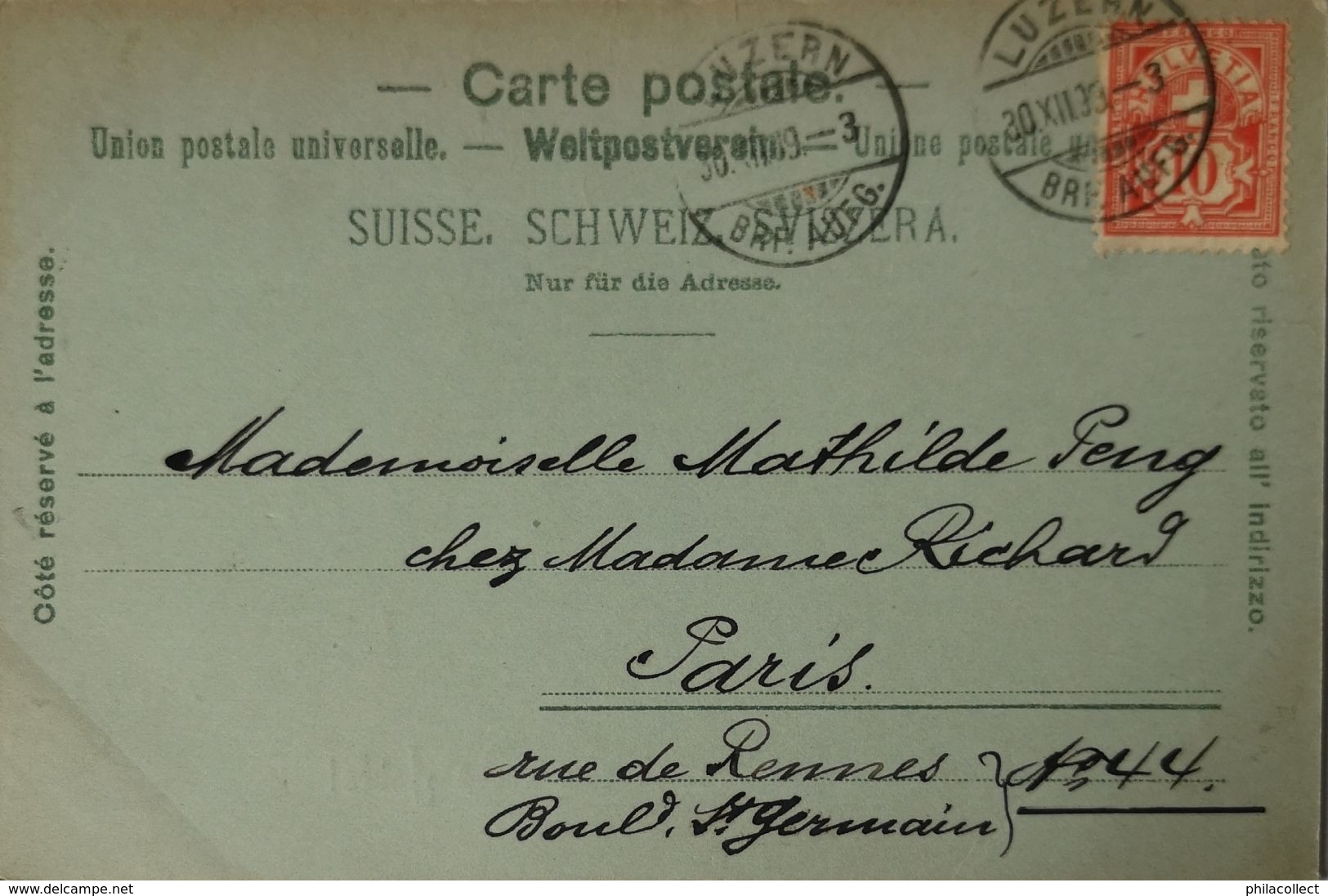 Suisse (LU) Luzern // Neue Bruce (Herzlichen Gluckwunsch Zum Neuen Jahre) 1899! - Saint-Luc